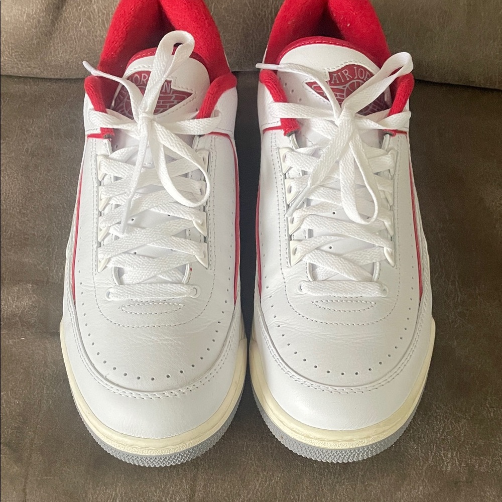 Jordan 2/3 White and Red Sneakers